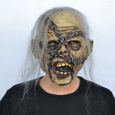 "The Bound Ghoul" Horror Mask - Realistic Latex Ghost Face with Attached Rusty Chain Detail for Haunted Houses, Escape Rooms, and Extreme Scare Performances