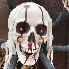 Bleeding Horror Skull Door Hanging - Animated "Six-Claw" Monster Wall Prop - Spooky Gore Decor for Escape Rooms, Haunted Houses, and Professional Halloween Spoof Displays