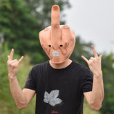Hilarious "Despise" Gesture Mask - Bold Middle Finger Novelty Headgear - Funny Full-Head Spoof Prop for Halloween, DJs, Bars, and Viral Pranks
