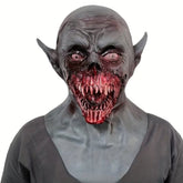 Nightstalker Vampire Zombie Mask - Hand-Painted Realistic Latex Horror Mask for Halloween Cosplay, Haunted Houses, and High-Intensity Scare Events