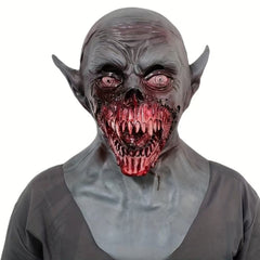 Nightstalker Vampire Zombie Mask - Hand-Painted Realistic Latex Horror Mask for Halloween Cosplay, Haunted Houses, and High-Intensity Scare Events
