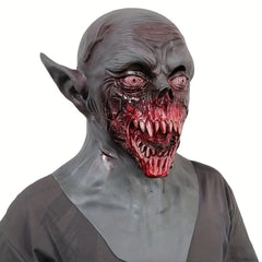 Nightstalker Vampire Zombie Mask - Hand-Painted Realistic Latex Horror Mask for Halloween Cosplay, Haunted Houses, and High-Intensity Scare Events