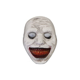 Possessed Demon Girl Mask - Realistic Distorted Face Horror Headgear with Spooky White Eyes for Halloween Cosplay and Haunted House Props
