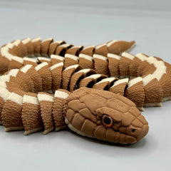 Articulated 3D Printed Snake - Flexible Movable Joints & Realistic Scale Texture - Lifelike Reptile Toy for Pranks and Desk Decor
