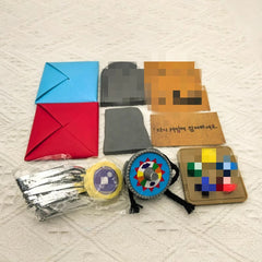 Traditional Korean Jacks Game Set - Hand-Stitched Fabric Weighted Stones for Stress Relief and Indoor Party Fun