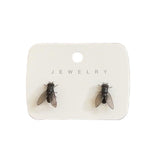 Realistic Housefly Drop Earrings - Unique Abstract Insect Jewelry & Fun Exaggerated Prank Gift for Her