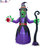 Giant 12-Foot Halloween Inflatable Witch - 3.6M Towering Outdoor Decoration with Built-in LEDs - Weather-Resistant Blow-Up Prop for Yard, Garden, and Party Atmosphere