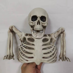 Half-Body Skeleton Groundbreaker - 35-inch Life-Size Haunted House Prop - Realistic Human Torso Skeleton for Graveyard Scenes, Halloween Garden Decor, and Spooky Partitions
