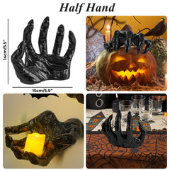 Halloween Demon Hand Desktop Ornament - Realistic Horror Prosthetic Hand Prop for Haunted Houses, Gothic Desks, and Secret Room Scene Decor