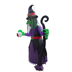 Giant 12-Foot Halloween Inflatable Witch - 3.6M Towering Outdoor Decoration with Built-in LEDs - Weather-Resistant Blow-Up Prop for Yard, Garden, and Party Atmosphere