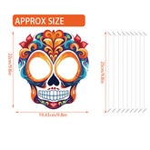 Day of the Dead Sugar Skull Paper Masks - 6-Piece Vibrant Calavera Face Decor for Masquerade Parties, Dance Performances, and Fiesta Celebrations