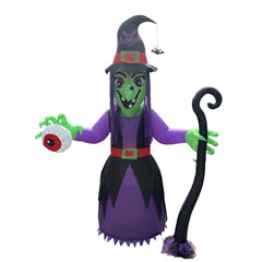 Giant 12-Foot Halloween Inflatable Witch - 3.6M Towering Outdoor Decoration with Built-in LEDs - Weather-Resistant Blow-Up Prop for Yard, Garden, and Party Atmosphere