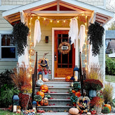 Gothic Black Upside-Down Tree Pendant - Eerie Halloween Front Door Wreath and Wall Hanging Decor for Haunted House Atmosphere
