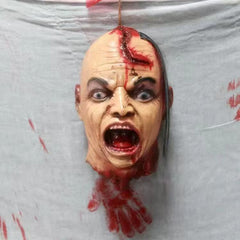 Life-Size Severed Head Horror Prop - Realistic Gory Decapitated Doll for Haunted Houses, Escape Rooms, and Halloween Bar Decor - Professional Grade Slasher Movie Atmosphere Prop