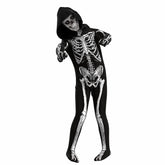 Skeleton Glow-in-the-Dark Jumpsuit - Spooky 3D Bone Print Cosplay Bodysuit for Halloween Party and Roleplay