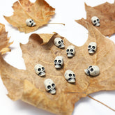 Miniature Realistic Skulls Set - Spooky Skeleton Head Ornaments for Halloween Tabletop Decor and Haunted House Party Props