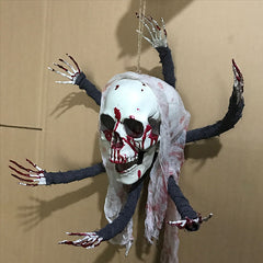 Bleeding Horror Skull Door Hanging - Animated "Six-Claw" Monster Wall Prop - Spooky Gore Decor for Escape Rooms, Haunted Houses, and Professional Halloween Spoof Displays