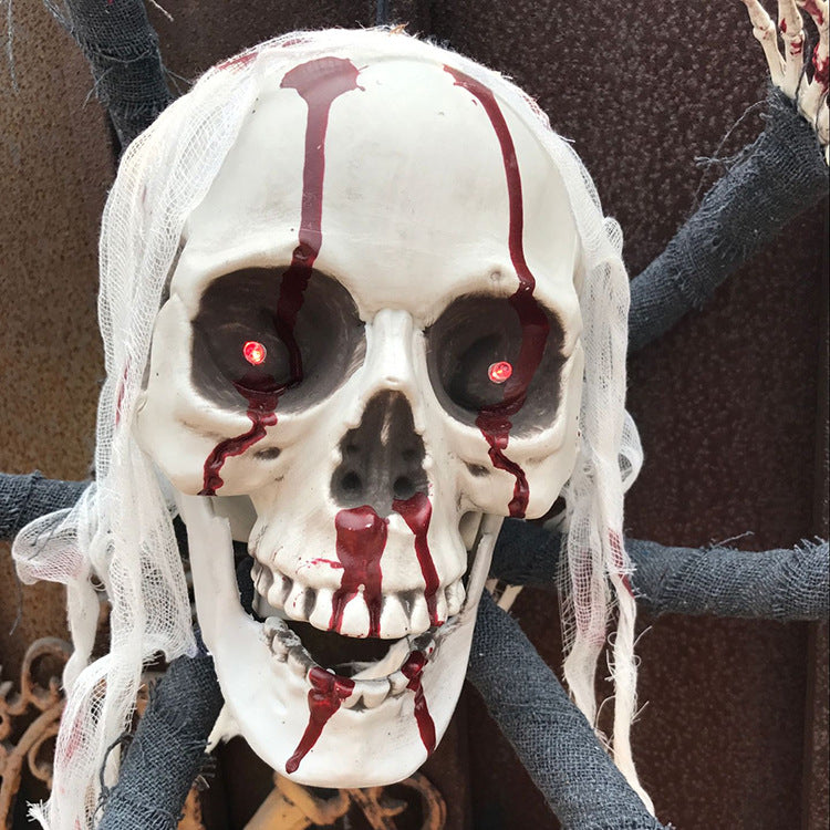 Bleeding Horror Skull Door Hanging - Animated "Six-Claw" Monster Wall Prop - Spooky Gore Decor for Escape Rooms, Haunted Houses, and Professional Halloween Spoof Displays