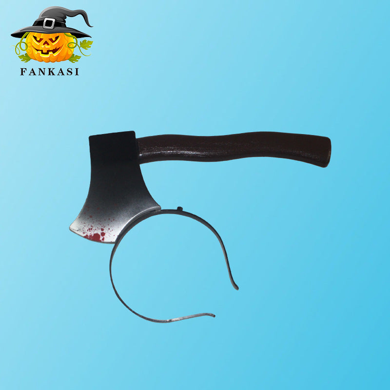 Halloween Horror Headband Props - Realistic Bloody Knife, Syringe, and Scissors Hair Accessories - Spooky Masquerade Costume Jewelry for Haunted House Pranks