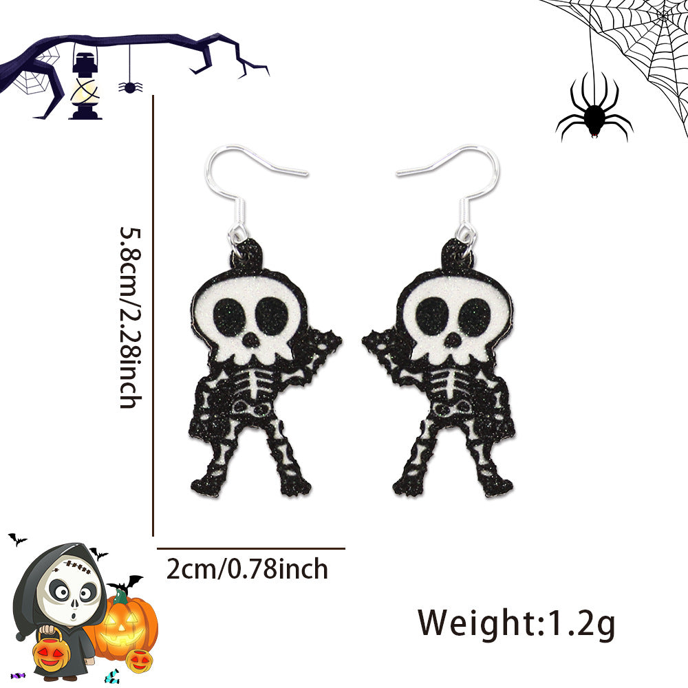 Spooky Halloween Drop Earrings - Novelty Spider and Bat Dangle Jewelry for Women and Kids - Fun Horror-Themed Party Accessories