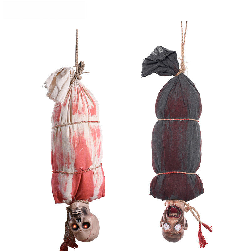 Animated Hanging Mummy Ghost - Sound-Activated Shaking Skeleton with Eerie Screams & Glowing Eyes - 5-Foot Professional Haunted House Prop & Spooky Halloween Party Decor