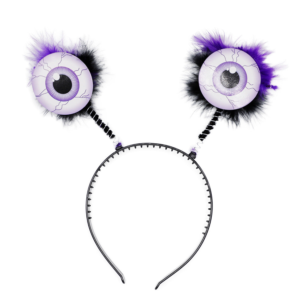 Googly Eye Halloween Headband - Exaggerated Spring-Loaded Bouncing Eyeballs - Spooky Ghost Festival Hair Accessory for Masquerade Parties and Horror-Themed Events