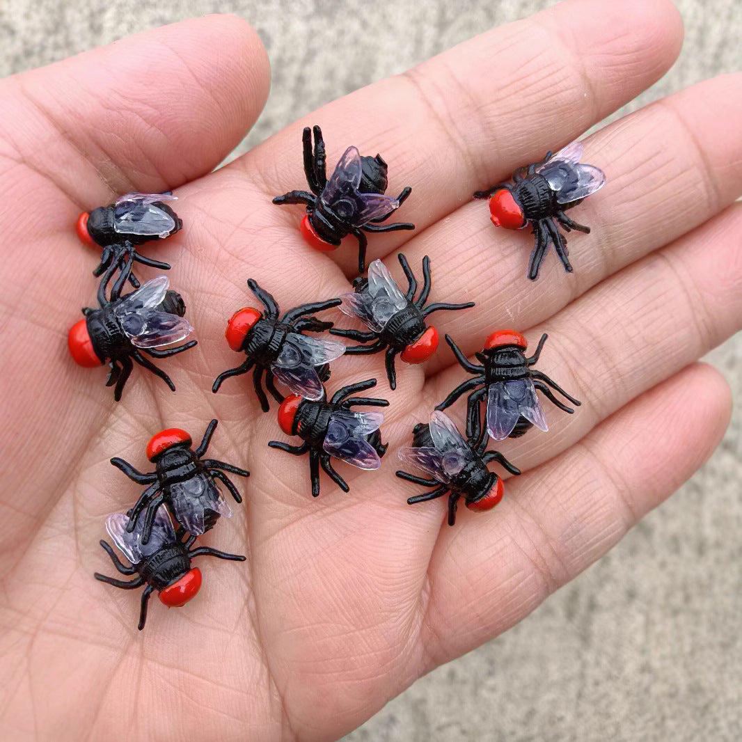 Realistic Simulation Fly Set - 100pcs Tiny Plastic Housefly Props for Hilarious April Fool’s Pranks and Gag Decorations