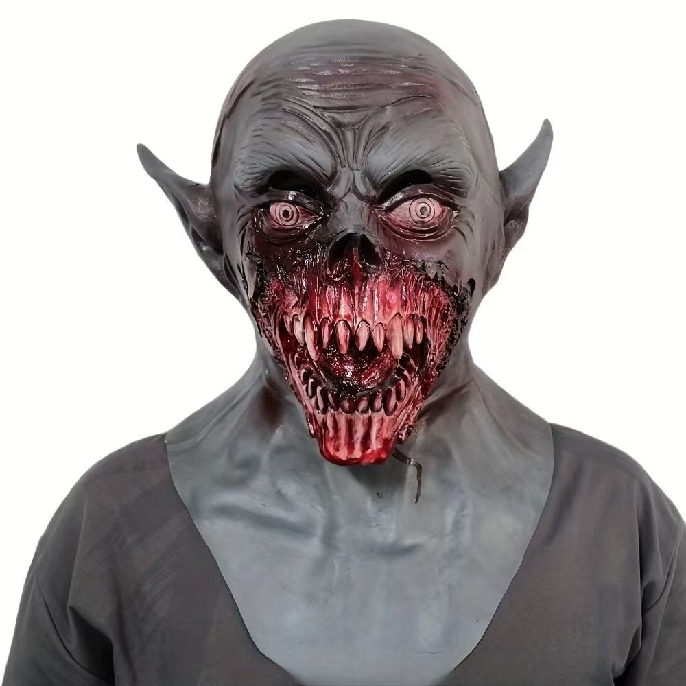 Nightstalker Vampire Zombie Mask - Hand-Painted Realistic Latex Horror Mask for Halloween Cosplay, Haunted Houses, and High-Intensity Scare Events