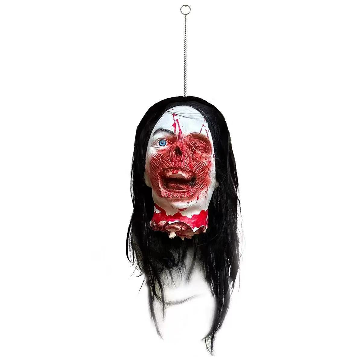 Life-Size Severed Head Horror Prop - Realistic Gory Decapitated Doll for Haunted Houses, Escape Rooms, and Halloween Bar Decor - Professional Grade Slasher Movie Atmosphere Prop