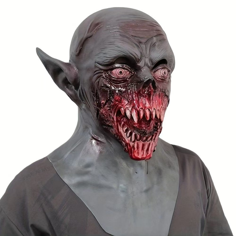 Nightstalker Vampire Zombie Mask - Hand-Painted Realistic Latex Horror Mask for Halloween Cosplay, Haunted Houses, and High-Intensity Scare Events