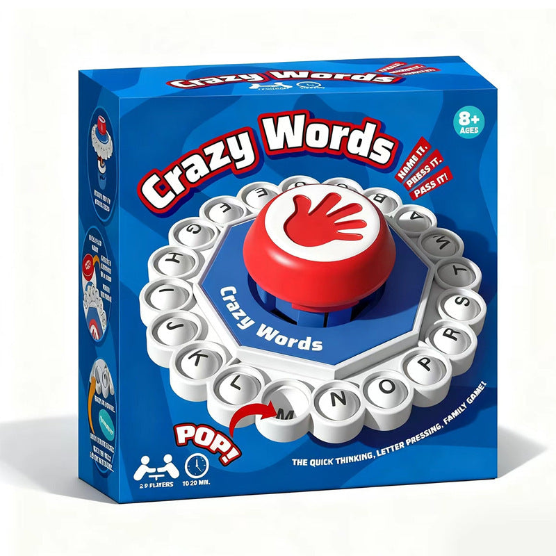 Rapid-Fire Alphabet Press Game - Fast-Paced Word Association Party Toy and Educational Family Board Game