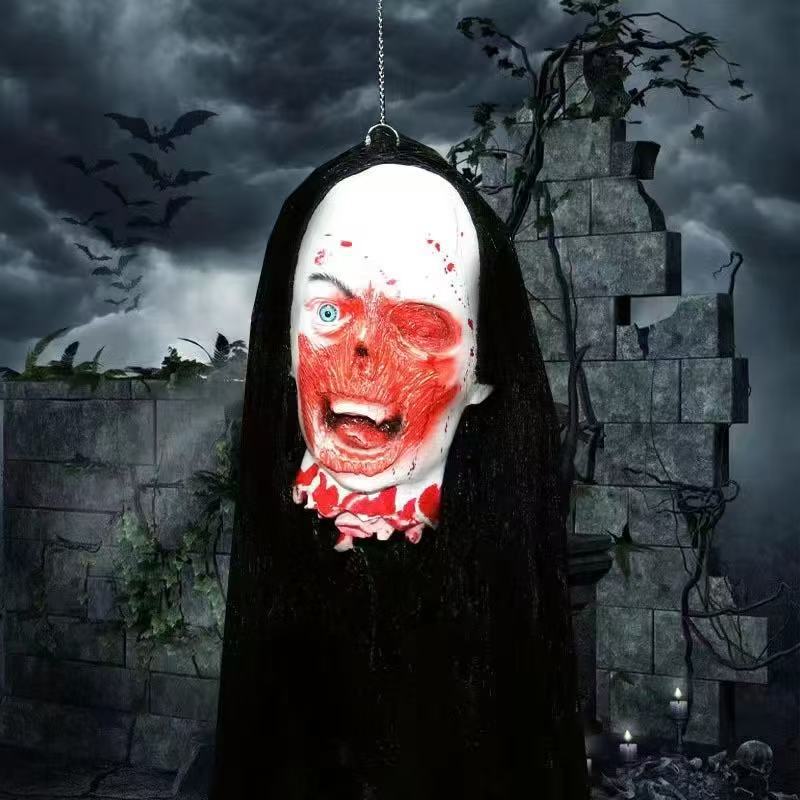 Life-Size Severed Head Horror Prop - Realistic Gory Decapitated Doll for Haunted Houses, Escape Rooms, and Halloween Bar Decor - Professional Grade Slasher Movie Atmosphere Prop