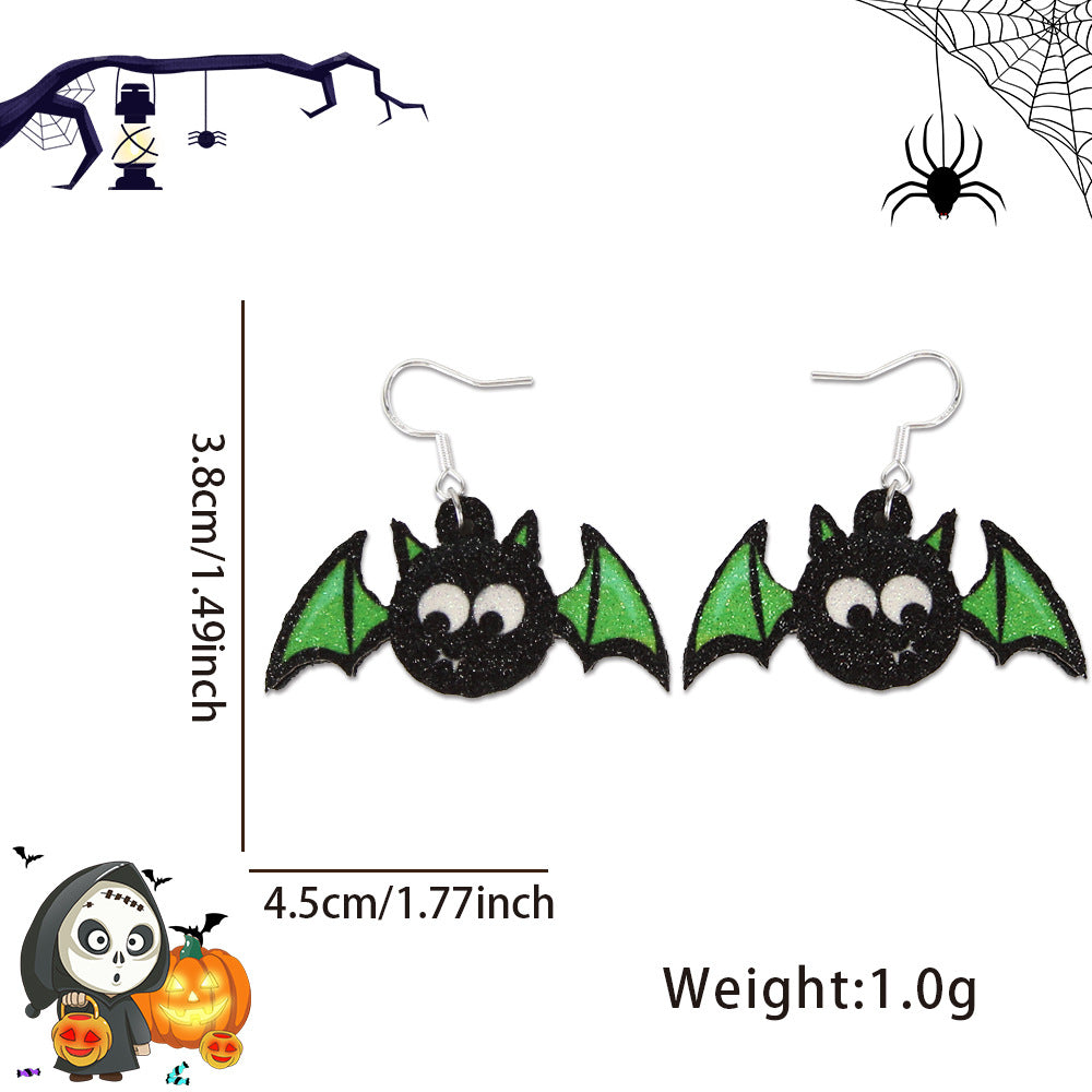 Spooky Halloween Drop Earrings - Novelty Spider and Bat Dangle Jewelry for Women and Kids - Fun Horror-Themed Party Accessories