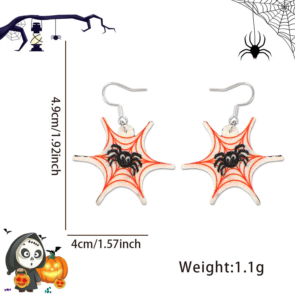 Spooky Halloween Drop Earrings - Novelty Spider and Bat Dangle Jewelry for Women and Kids - Fun Horror-Themed Party Accessories