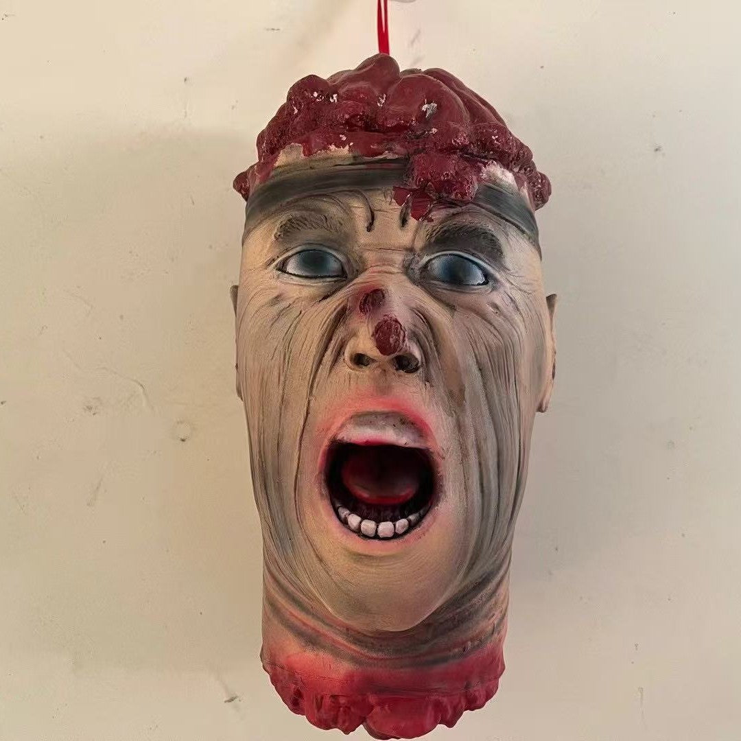 Life-Size Severed Head Horror Prop - Realistic Gory Decapitated Doll for Haunted Houses, Escape Rooms, and Halloween Bar Decor - Professional Grade Slasher Movie Atmosphere Prop