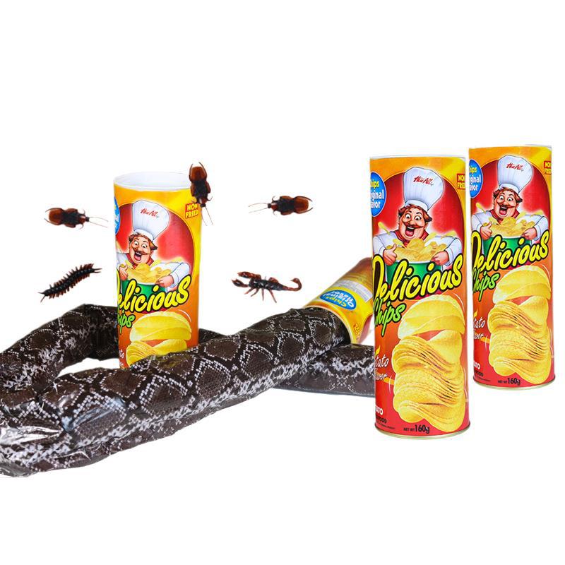 Jumping Spring Snake Potato Chip Can - Hilarious Pop-Out Prank Gift and Surprise Gag Toy for April Fools and Parties