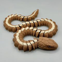 Articulated 3D Printed Snake - Flexible Movable Joints & Realistic Scale Texture - Lifelike Reptile Toy for Pranks and Desk Decor