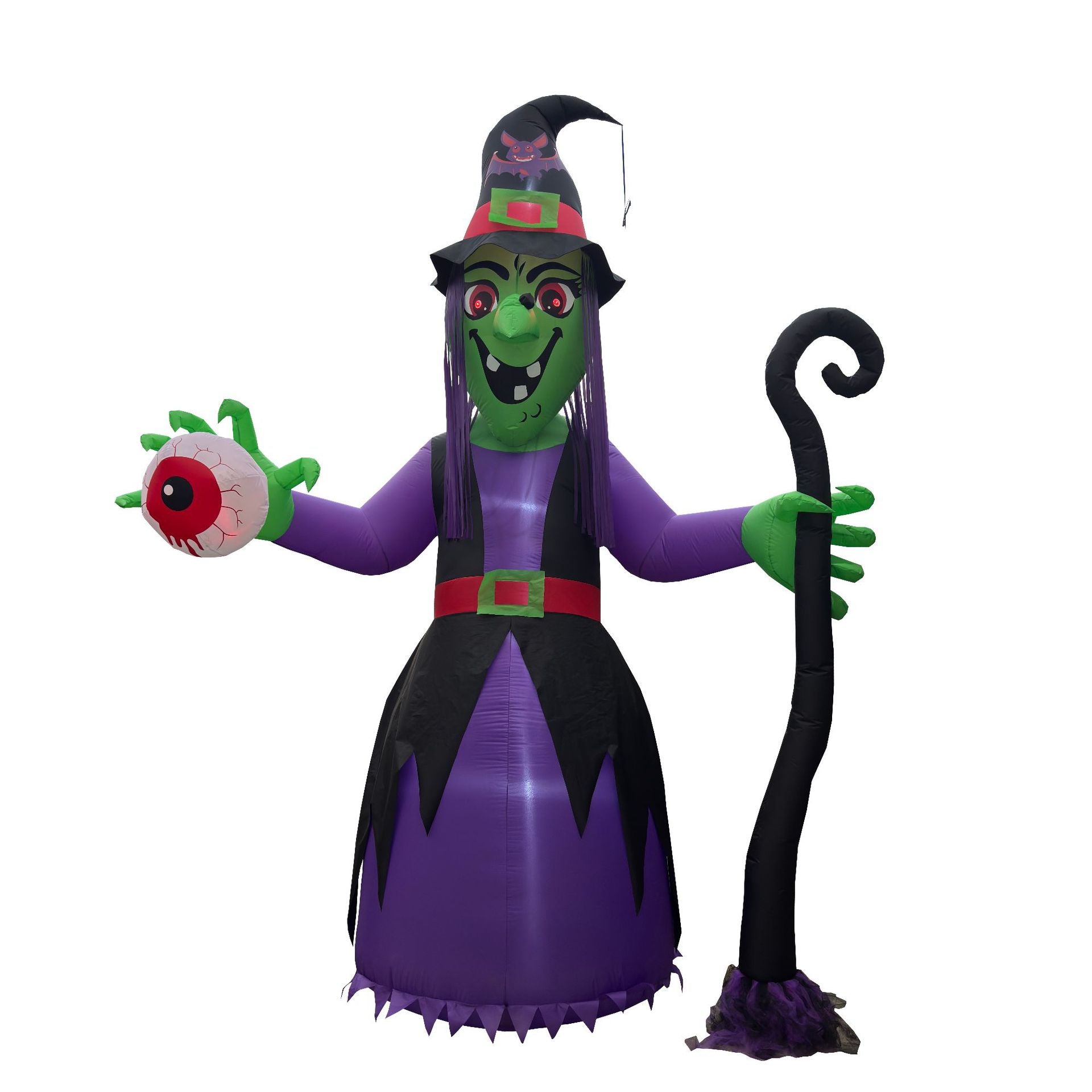Giant 12-Foot Halloween Inflatable Witch - 3.6M Towering Outdoor Decoration with Built-in LEDs - Weather-Resistant Blow-Up Prop for Yard, Garden, and Party Atmosphere