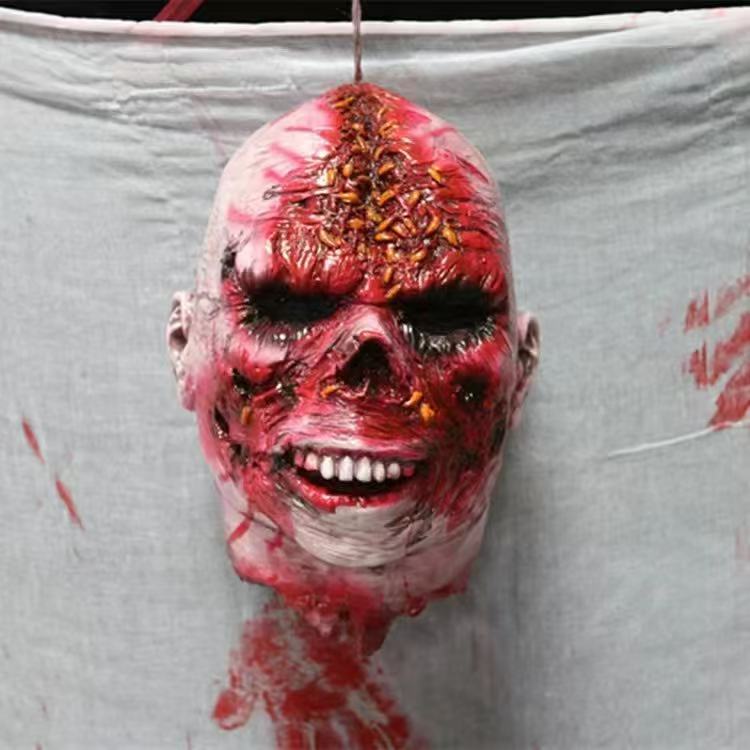 Life-Size Severed Head Horror Prop - Realistic Gory Decapitated Doll for Haunted Houses, Escape Rooms, and Halloween Bar Decor - Professional Grade Slasher Movie Atmosphere Prop