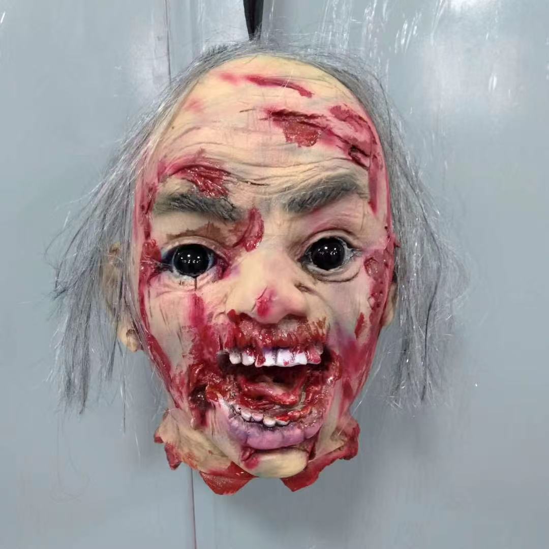 Life-Size Severed Head Horror Prop - Realistic Gory Decapitated Doll for Haunted Houses, Escape Rooms, and Halloween Bar Decor - Professional Grade Slasher Movie Atmosphere Prop