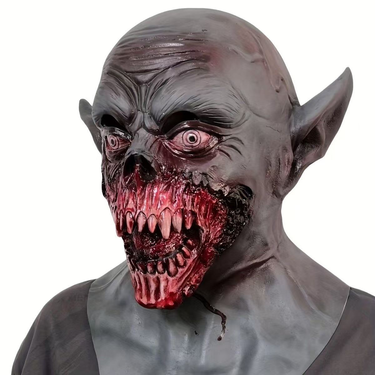 Nightstalker Vampire Zombie Mask - Hand-Painted Realistic Latex Horror Mask for Halloween Cosplay, Haunted Houses, and High-Intensity Scare Events