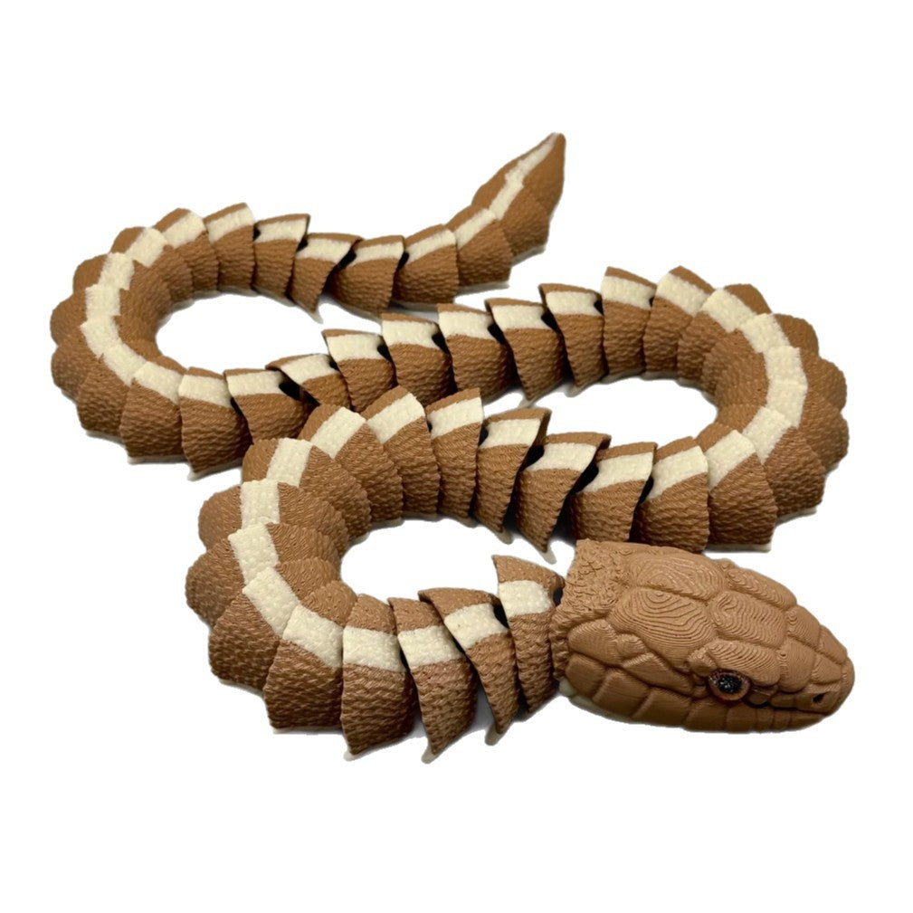 Articulated 3D Printed Snake - Flexible Movable Joints & Realistic Scale Texture - Lifelike Reptile Toy for Pranks and Desk Decor