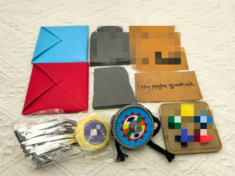 Traditional Korean Jacks Game Set - Hand-Stitched Fabric Weighted Stones for Stress Relief and Indoor Party Fun