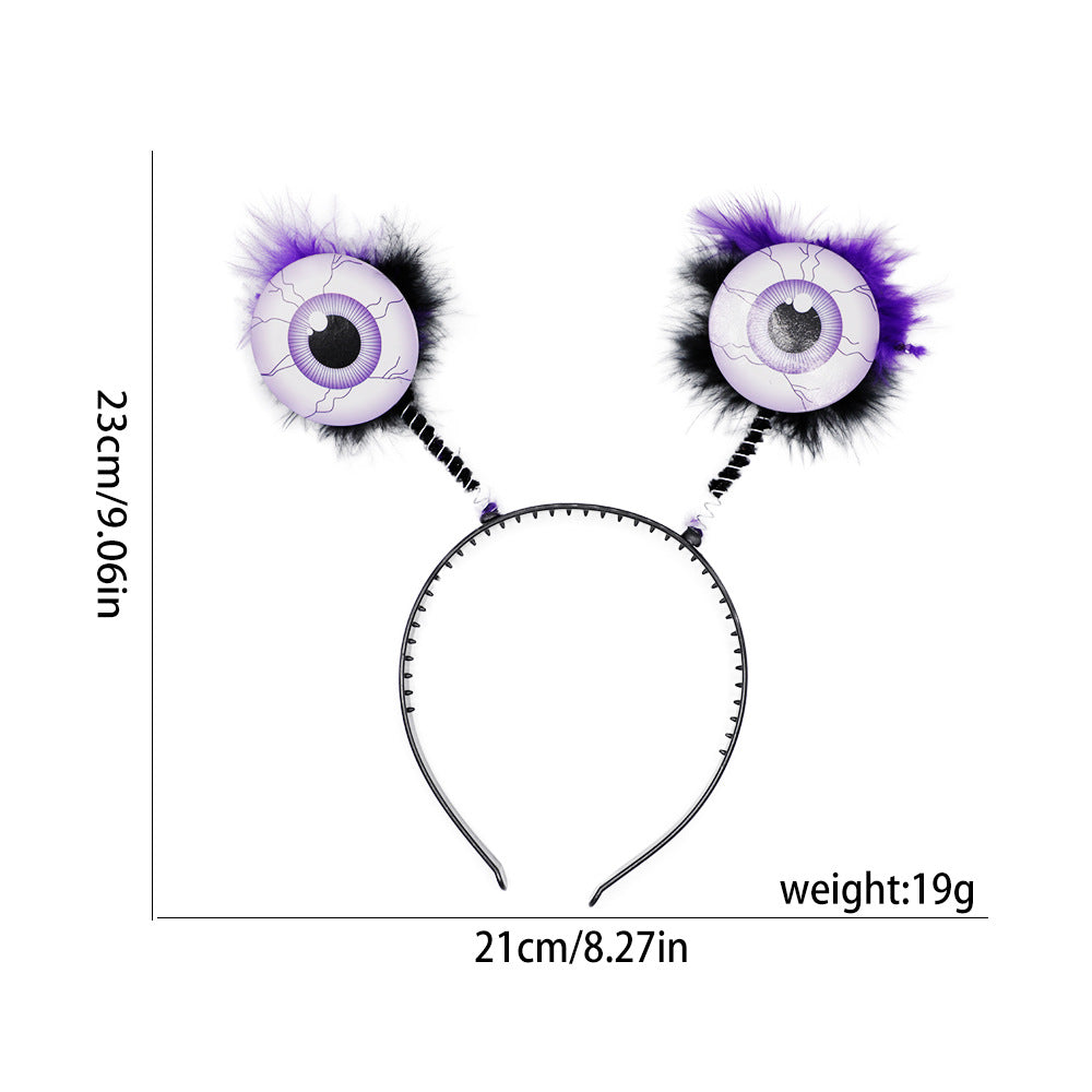 Googly Eye Halloween Headband - Exaggerated Spring-Loaded Bouncing Eyeballs - Spooky Ghost Festival Hair Accessory for Masquerade Parties and Horror-Themed Events