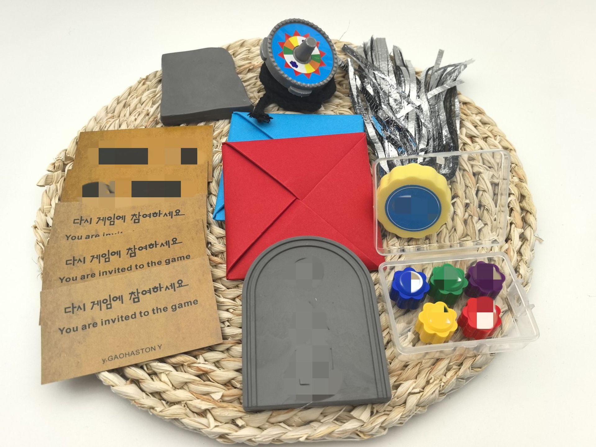 Traditional Korean Jacks Game Set - Hand-Stitched Fabric Weighted Stones for Stress Relief and Indoor Party Fun