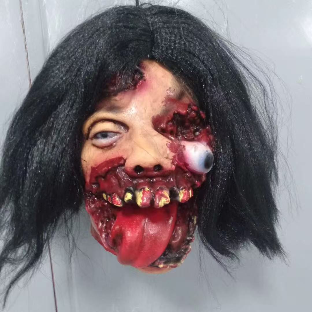 Life-Size Severed Head Horror Prop - Realistic Gory Decapitated Doll for Haunted Houses, Escape Rooms, and Halloween Bar Decor - Professional Grade Slasher Movie Atmosphere Prop