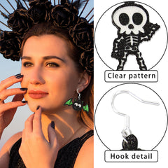 Spooky Halloween Drop Earrings - Novelty Spider and Bat Dangle Jewelry for Women and Kids - Fun Horror-Themed Party Accessories
