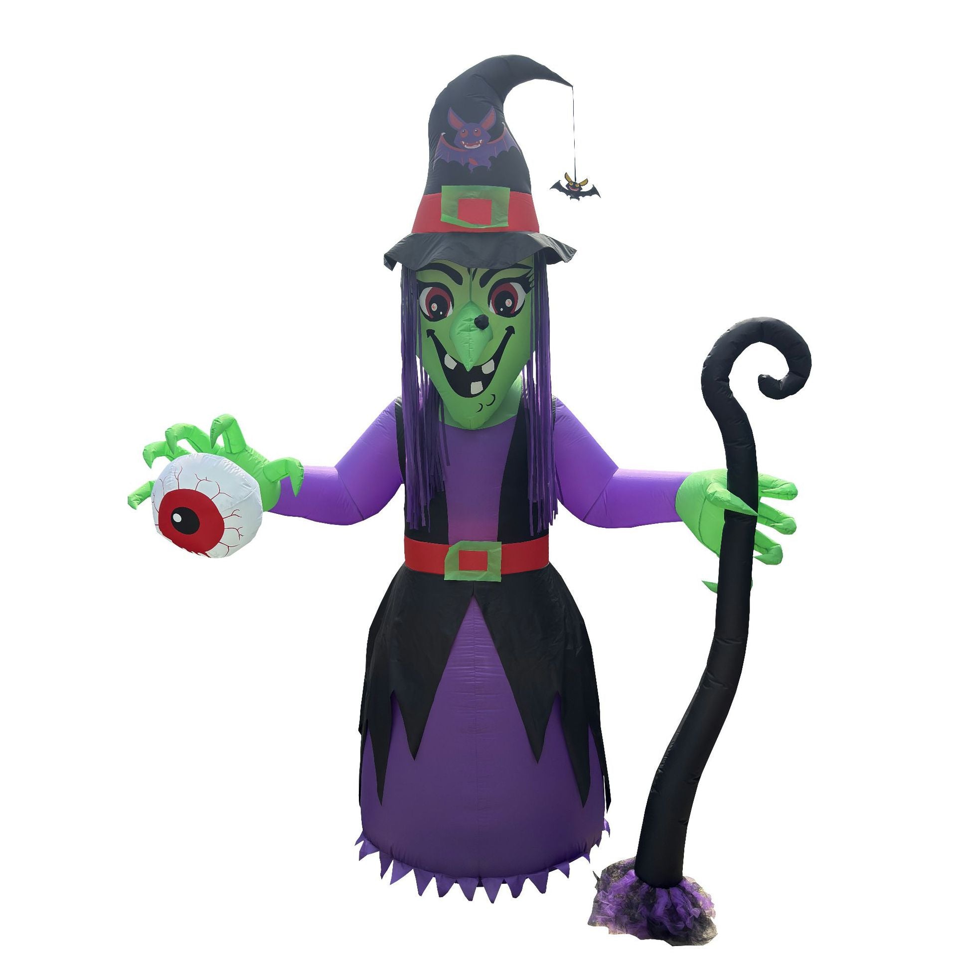 Giant 12-Foot Halloween Inflatable Witch - 3.6M Towering Outdoor Decoration with Built-in LEDs - Weather-Resistant Blow-Up Prop for Yard, Garden, and Party Atmosphere