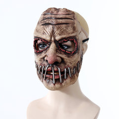 "Nightmare Stalker" Big Mouth Nail Mask - Gruesome Latex Full-Head Hood with Metallic Nail Accents for Haunted Houses and Horror Cosplay