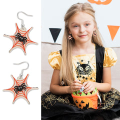 Spooky Halloween Drop Earrings - Novelty Spider and Bat Dangle Jewelry for Women and Kids - Fun Horror-Themed Party Accessories